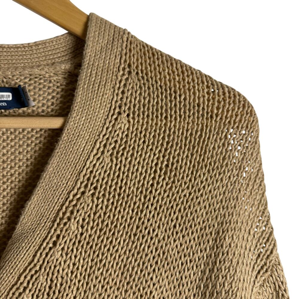 Polo Ralph Lauren Tan Beige Linen Knit Button Front Cardigan Sweater Size Small - Picture 7 of 14